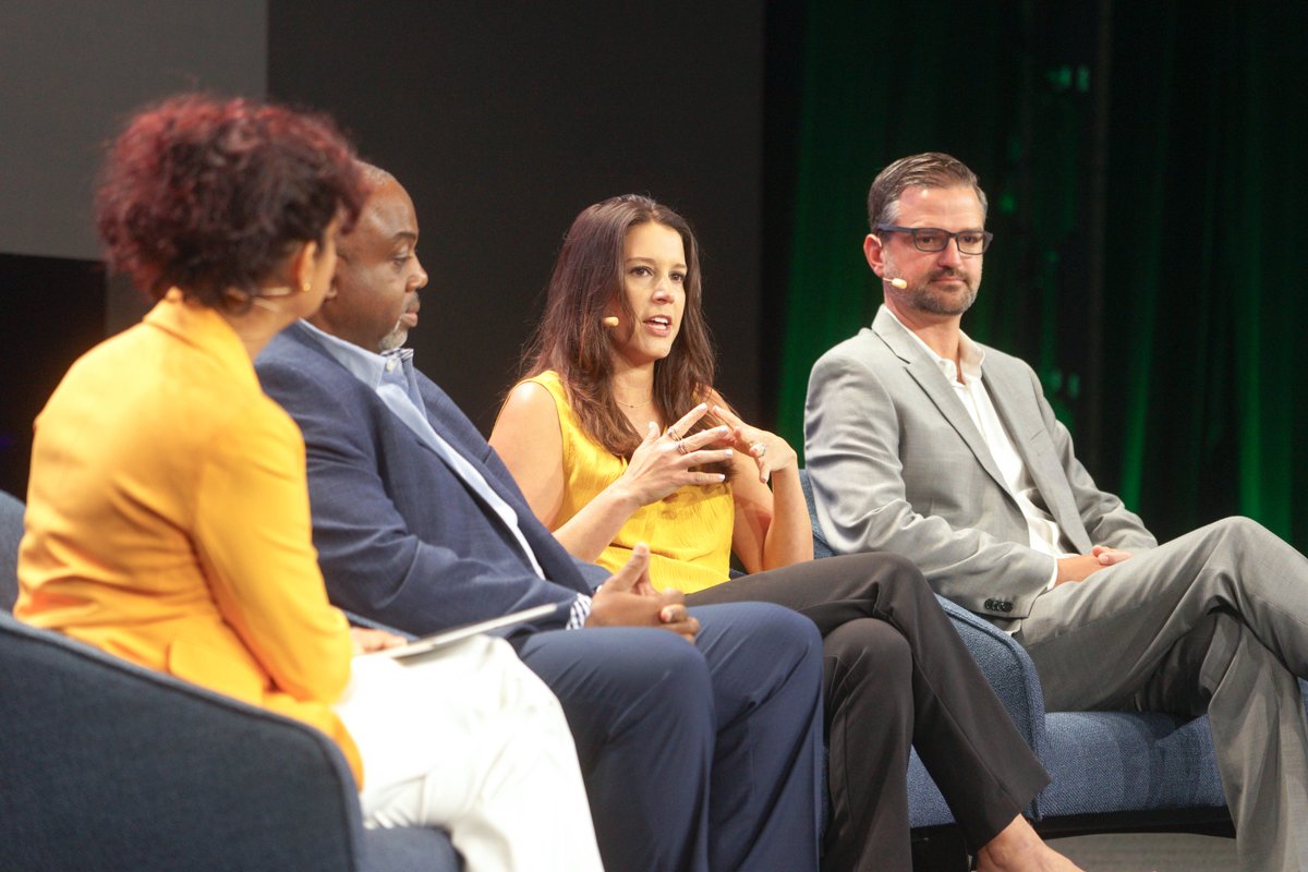 Qualcomm's tweet image. At #SEMICONWest 2024, Qualcomm Chief Sustainability Officer @bakerac1 joined a panel of industry experts to share how Qualcomm’s innovative on-device #AI technologies are helping achieve a more sustainable world. Take a look: bit.ly/4cgpX6x