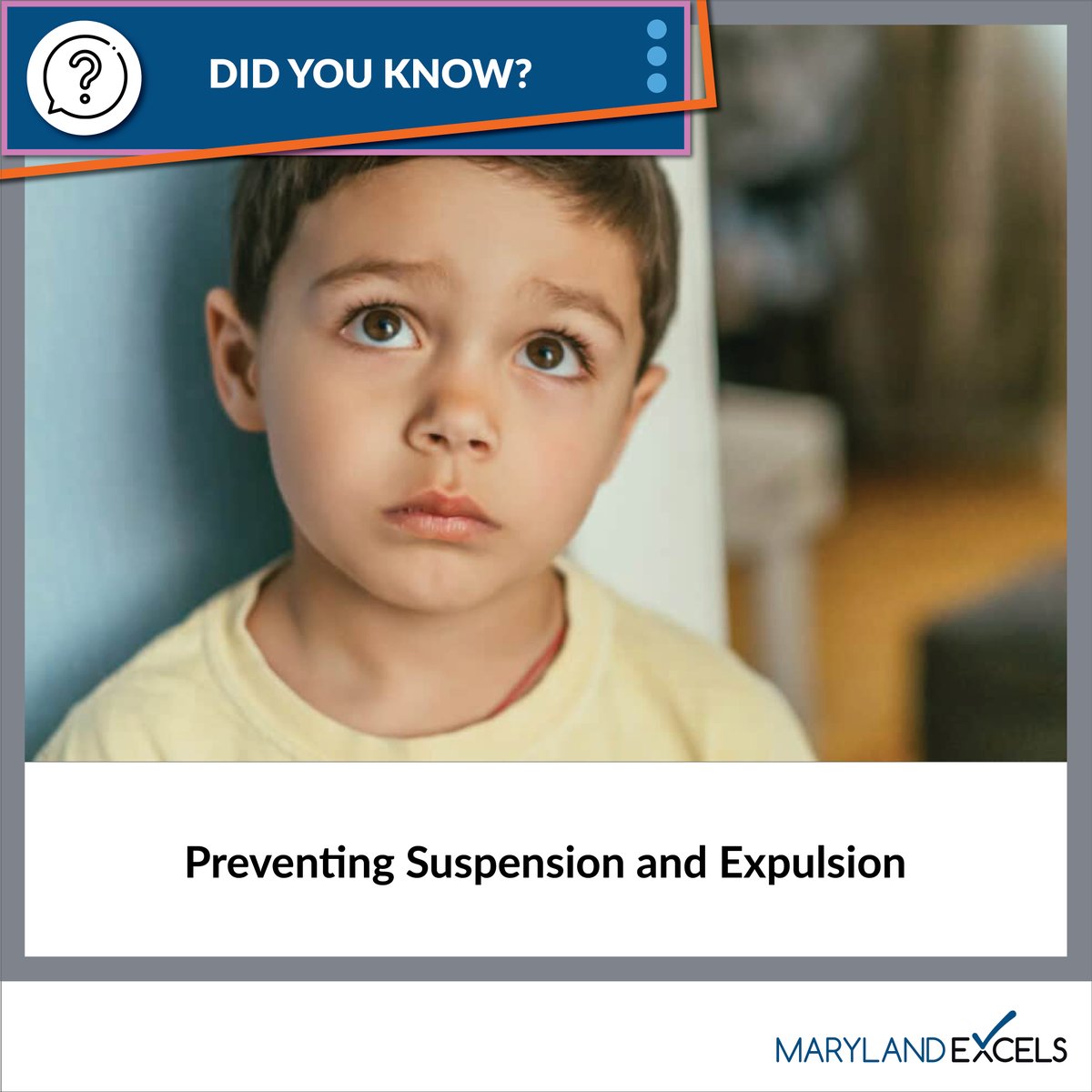 Did you know that research shows suspensions and expulsions happen more in early childhood settings than at the K-12 level? These resources provide tips and strategies to help prevent suspension and expulsion of young children. 

ow.ly/voZY50STTBu 

ow.ly/KHbw50STTBr