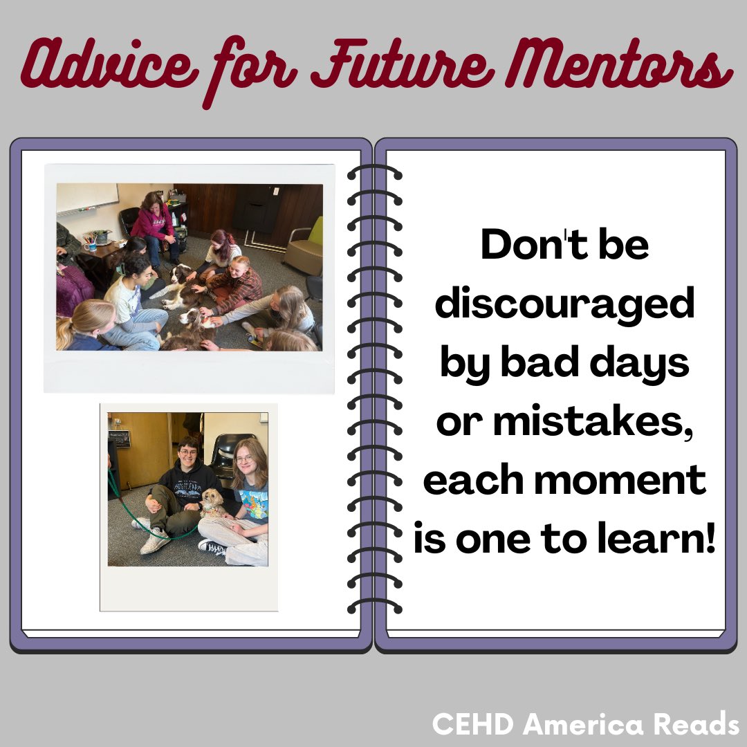 Are you interested in becoming a CEHD America Reads Literacy Mentor? Here is some helpful advice from current mentors to get you started!