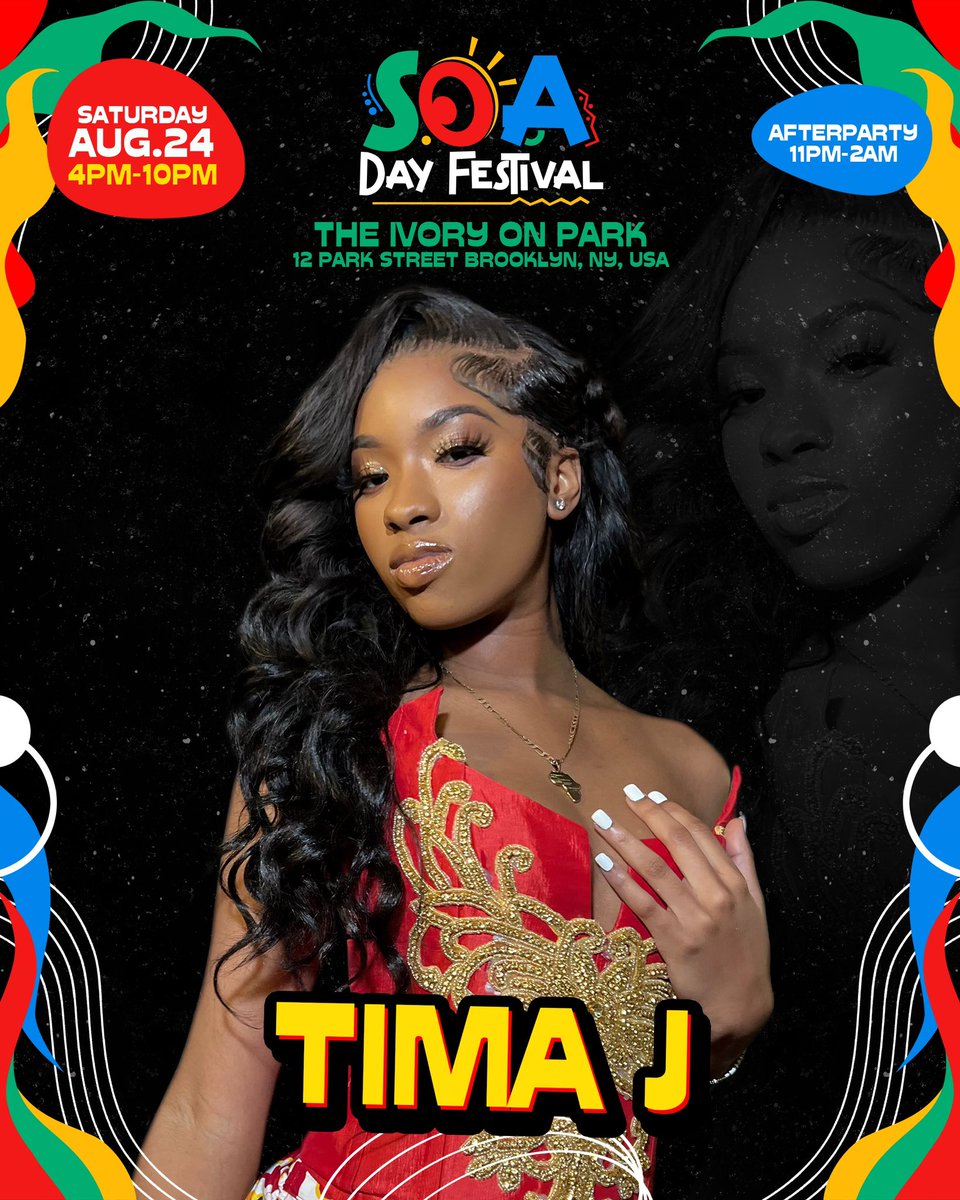 Get ready for the Tima J experience  ! 🇬🇳🌟🇸🇱 This incredibly talented artist from Brooklyn, NY, will captivate you with her unique blend of R&amp;B and Afrobeats. Don’t miss her electrifying performance at SOA Day Festival! 🎤💃🏽 #SoundsOfAfroBeats #TimaJ #LivePerformance