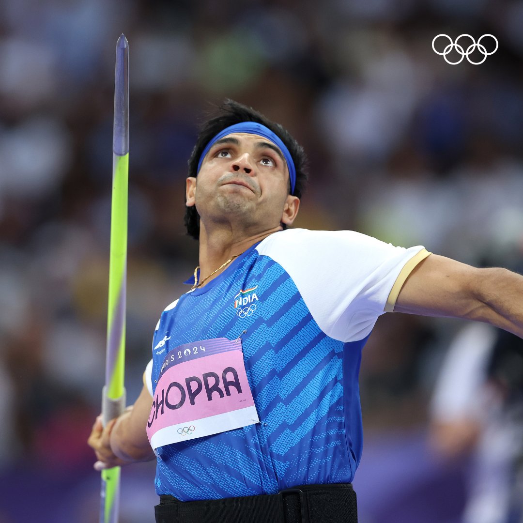 OlympicKhel's tweet photo. 𝐁𝐨𝐡𝐨𝐭 𝐤𝐡𝐨𝐨𝐛! 🙌

Neeraj secures 2️⃣nd position in men's javelin throw at #Paris2024! 🥈🇮🇳 https://t.co/CKtBGGtYRX