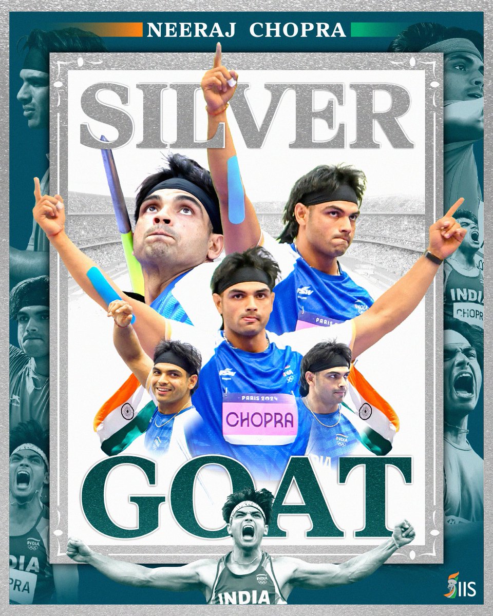 IIS_Vijayanagar's tweet photo. EPIC! ๐
Congratulations to #NeerajChopra on an incredible feat, as he claims his second #Olympics Javelin Throw medal.
#Paris2024 #IISInParis #CraftingVictories ๐ฎ๐ณ https://t.co/RhHe0UGpio