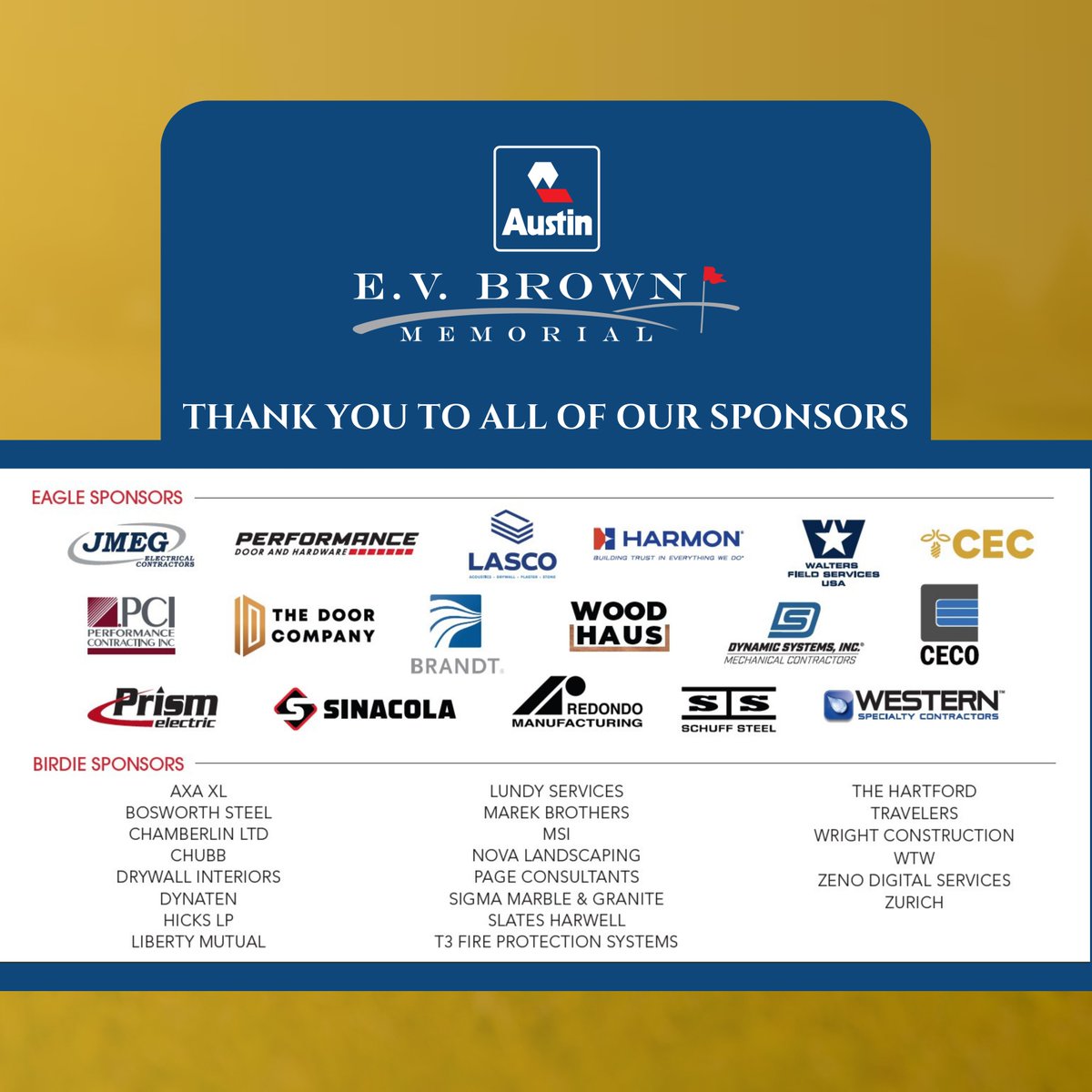 CEC_Facilities's tweet photo. CEC is proud to sponsor the 28th Annual E.V. Brown Memorial Golf Tournament, hosted by Austin Commercial! This sold-out event on Sept 10th celebrates golf, community, and E.V. Brown's legacy. We're excited to join in the fun and camaraderie! 🏌️‍♂️ #Golf #Community https://t.co/goUqqiIeHD