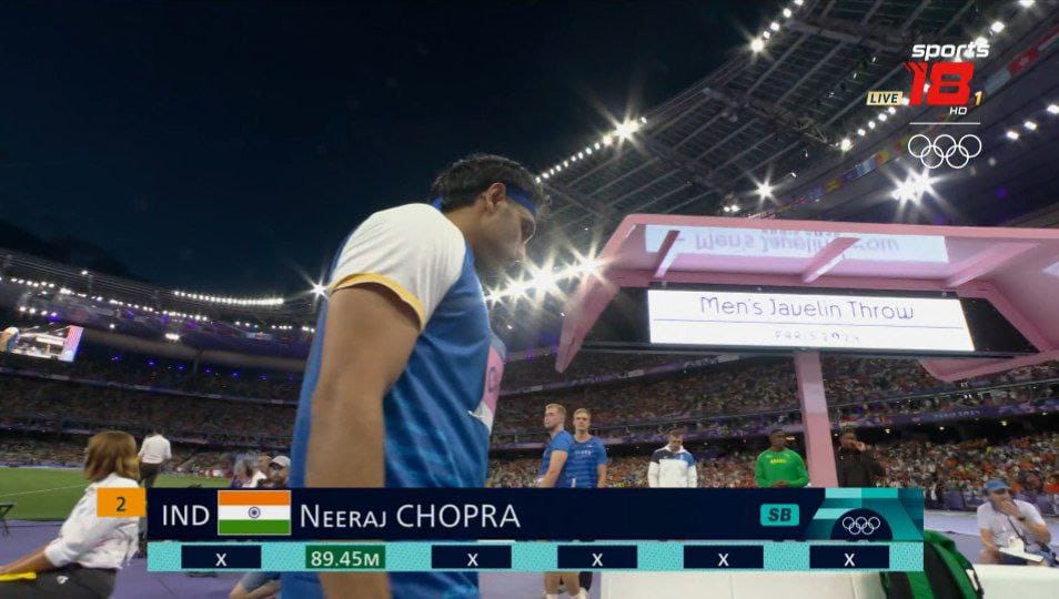 - 5 fouls. ❌
- 1 successful attempt. ☝️
- 89.45M. 🎯
- Silver Medal. 🥈

NEERAJ CHOPRA EVEN ON HIS WORST DAY IS AN OLYMPIC SILVER MEDALIST...!!! 🇮🇳