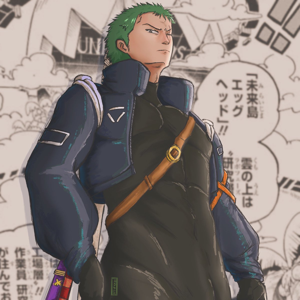 eRu_Chi's tweet photo. A long overdue #egghead #Zoro sketch i did months ago and only managed to finish it now 😅😅
.
.
.
.
art by me
done in #procreate 
#roronoazoro #onepiece #onepiecezoro #eggheadisland https://t.co/xwVJVtmaAk