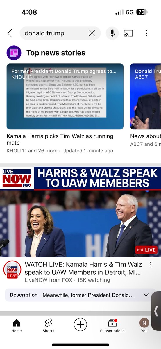 Nomansland407's tweet image. I just searched Donald Trump on YouTube this is the first thing showed up! #Propaganda #makethisgoviral