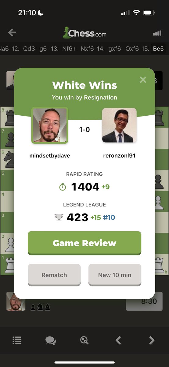 I broke 1400 on chess dot com!!!!

Been working at this for forever!!!

#chess #chesspunks