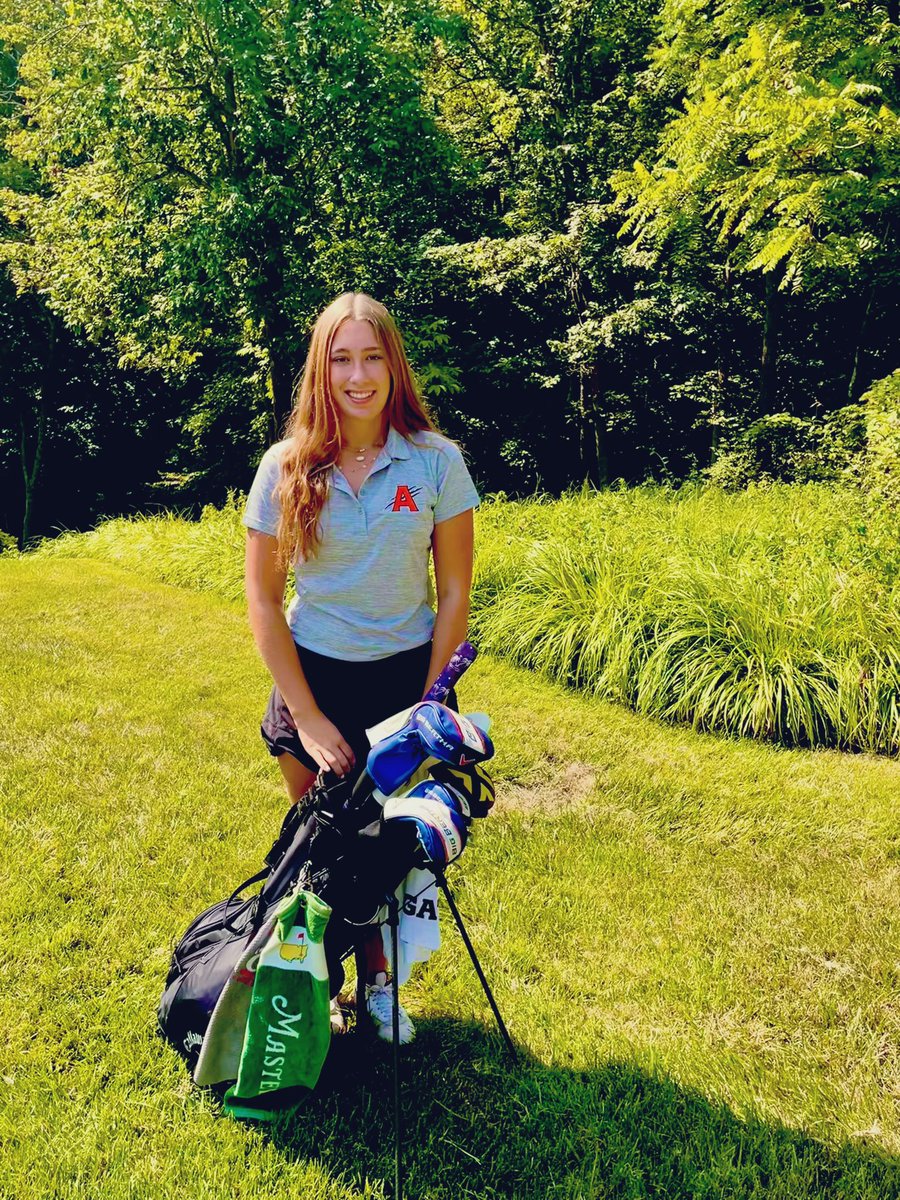 ayla_brugger's tweet photo. Started my senior year of golf breaking records and having fun with the best team. Shot my lowest score of 74 to tie for first individually at the Harrison Invitational with three team wins in one week. Love the game. (s/o to my parents for waking up with me at 5:30 each morning) https://t.co/VzS1cAiBtL