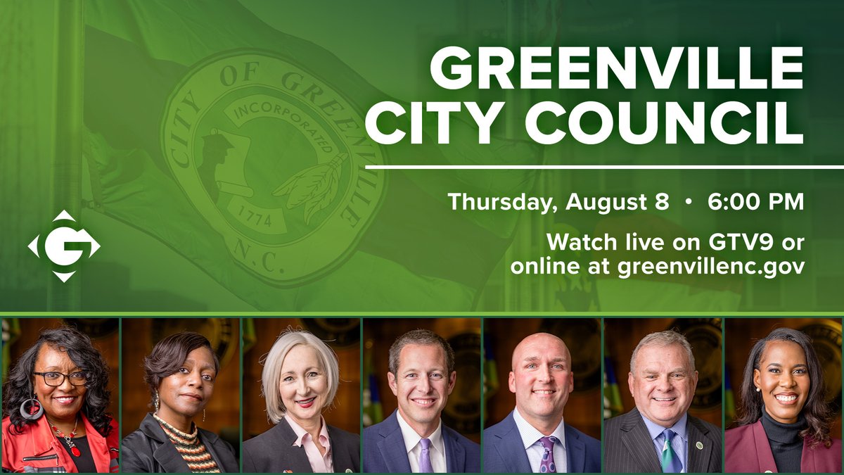 We apologize for the delayed notice:

Greenville City Council will host a meeting today at 6PM in Council Chamber on the 3rd floor of City Hall located at 200 W 5th St.

For more info about the City Council Meeting, please visit: greenvillenc.gov/government/cit…