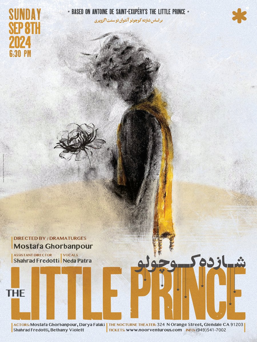 NxtAnchor's tweet photo. The Little Prince, Antoine de Saint-Exupéry, Poster Design
Design By: NXT Anchor
.
#NXTAnchor #ali_hoss #sanaz_mahdi #poster #posterdesign #theater #theaterposter #poster #posterdesign #FilmPoster #persian_theater #persianTheater

https://t.co/KOepFtmZZd https://t.co/Gr58aIbmli