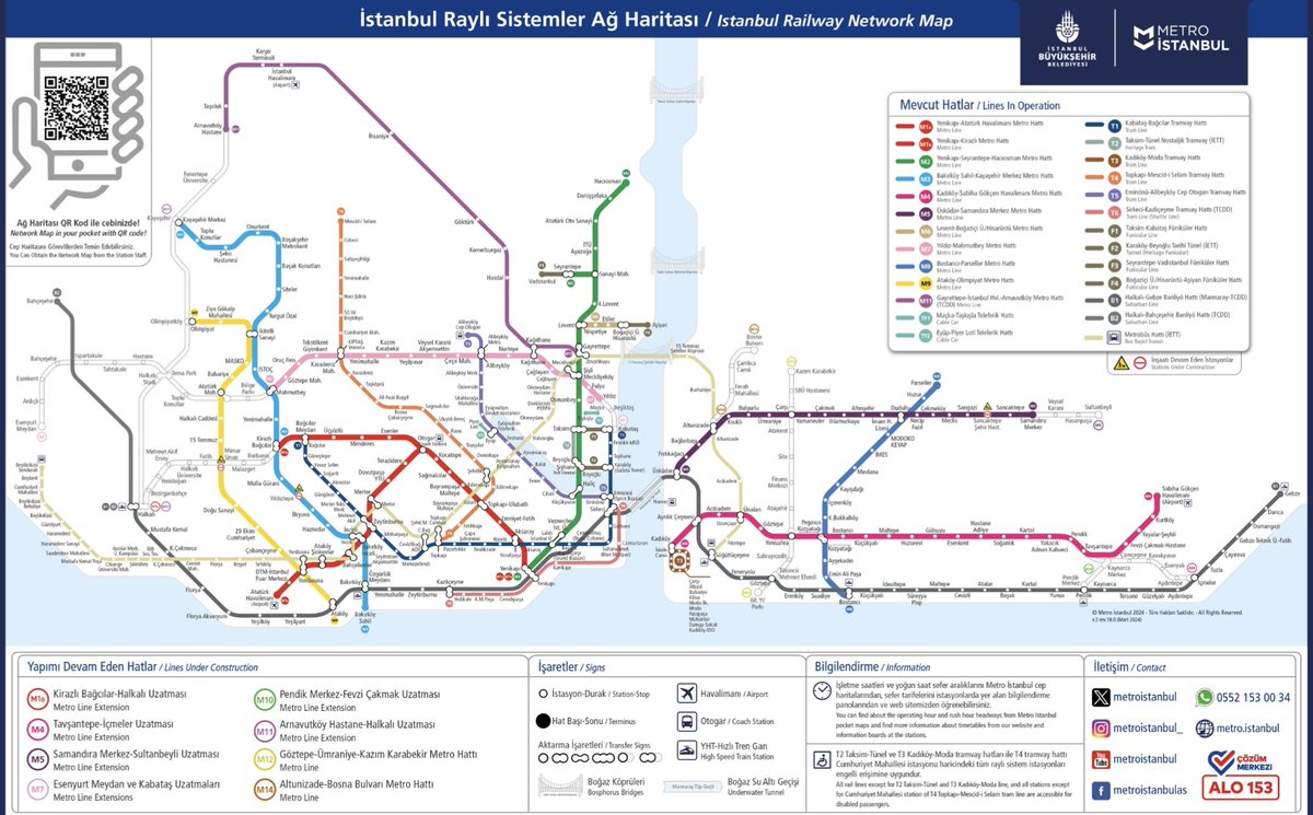 BABTOTO's tweet photo. آخر تحديث لمترو #اسطنبول #İstanbul #Metrosu 🚇
https://t.co/lshHfGM2BQ
الخطوط البيضاء غير الملّونه خطوط تحت الإنجاز و أهمها:
- المرحله الأخيره M7 كاباتاش 🔁 يلدز تحت الانجاز 
- المرحله الأخيره M1a كيرازله - هالكاله
- المرحله الأخيره لمترو المطار M11 هالكاله- مشفى ارناؤوط كوي 🌹 https://t.co/ezWzZlOYGT