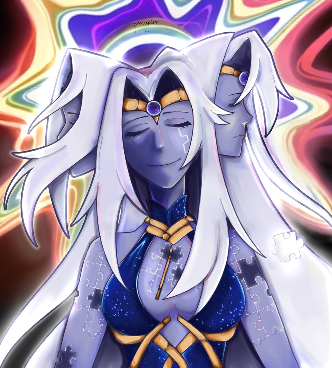 P_E_R_C_I's tweet image. got bored while bingeing HSR lore videos on yt and drew the ever ethereal Xipe &amp;lt;33 !! #xipe #HonkaiStarRail #HSRFanart 
a piece of art i finaly like after art block ahhh