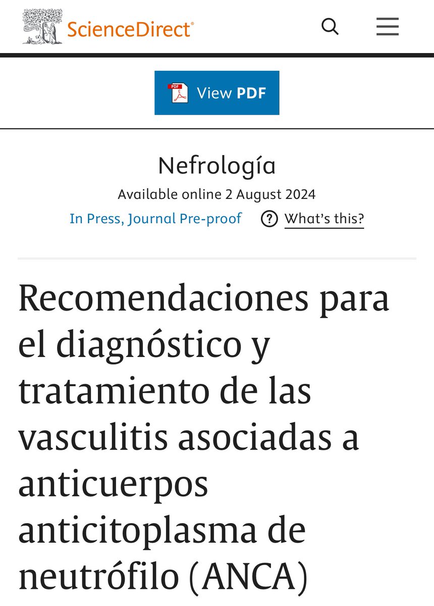 Recomendaciones para el diagnóstico y tratamiento de las vasculitis as... sciencedirect.com/science/articl…