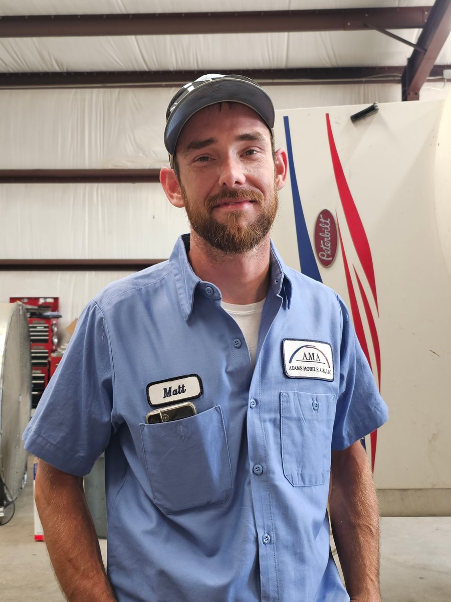 Adams_MobileAir's tweet photo. Meet Matt!
He has been with #AdamsMobileAir for 4 years.
Matt has risen in the ranks and is now one of our lead techs and one of our greatest assets.
Matt, it is an honor to know you and to work with you. Thank you for your commitment to our team! #teamworkmakesthedreamwork #HVAC https://t.co/DuRU1LfWTO