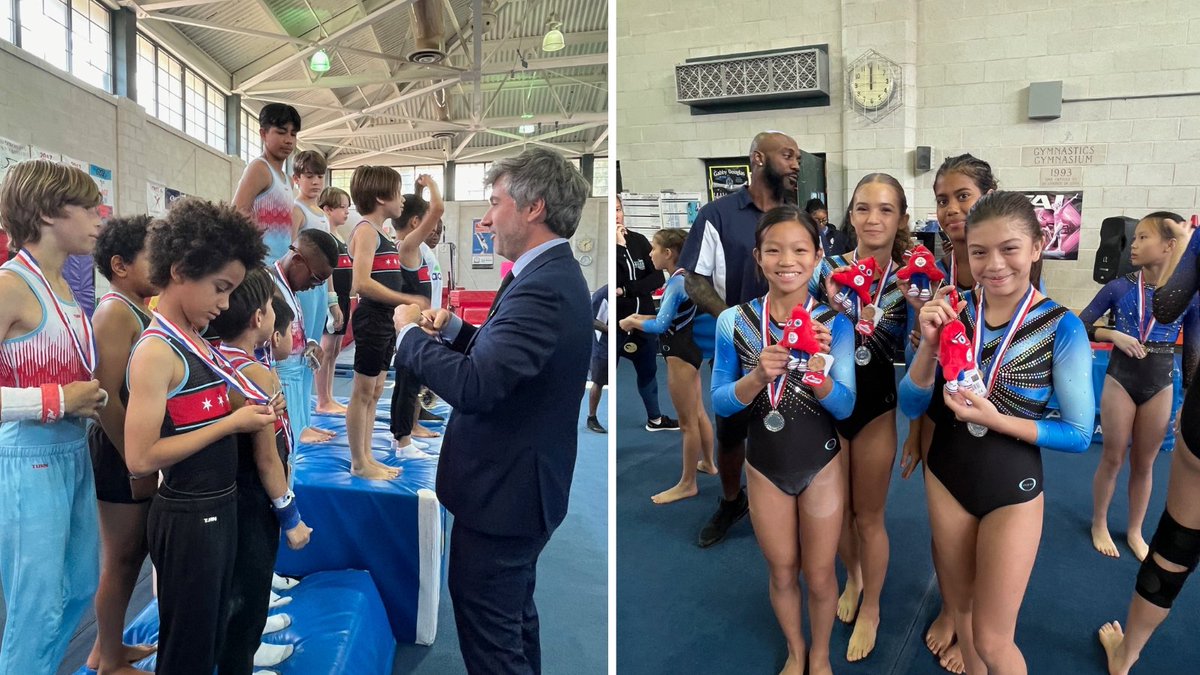 Consulate of France in Chicago (@franceinchicago) on Twitter photo Congrats 👏 to the talented gymnasts of Harrison Park in the #Pilsen community who participated today in a #ParisOlympics2024-themed competition. A big thank you to <a href="/ChicagoParks/">Chicago ParkDistrict</a>'s team for your warm welcome. We were thrilled to see so many future olympians.🏅 Congrats 👏 to the talented gymnasts of Harrison Park in the #Pilsen community who participated today in a #ParisOlympics2024-themed competition. A big thank you to <a href="/ChicagoParks/">Chicago ParkDistrict</a>'s team for your warm welcome. We were thrilled to see so many future olympians.🏅