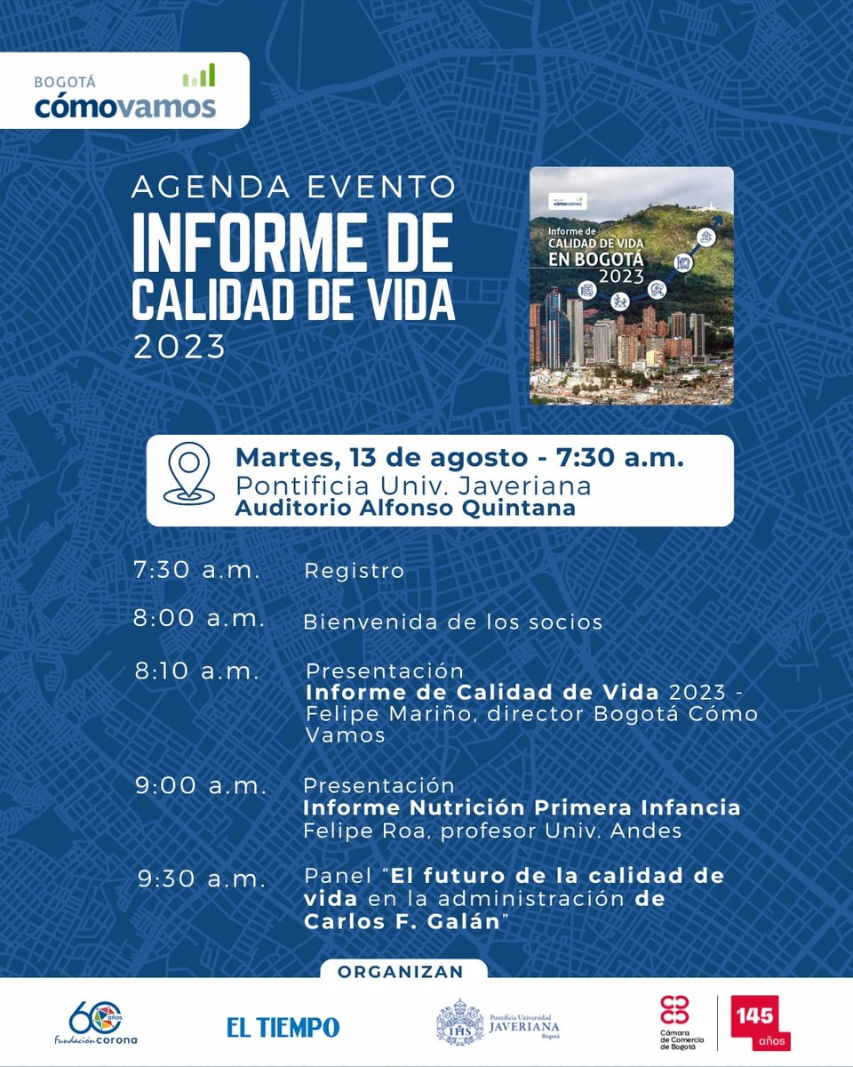 📊📣 Acompáñanos dentro de 5 días y conoce los resultados de nuestro Informe de Calidad de Vida 2023 y del Informe de la Situación Nutricional en la Primera Infancia.