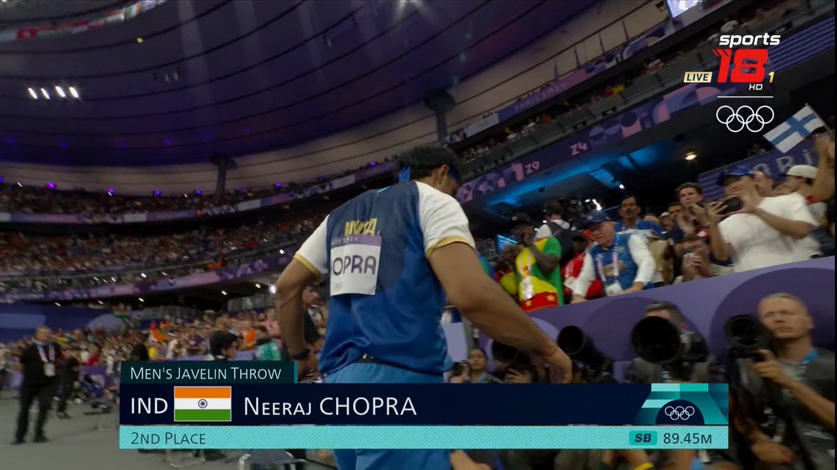 Krishan019's tweet photo. Two 90+ throws, Brilliant play by #ArshadNadeem 🥇
Well played #NeerajChopra, Silver 🥈 for India in #OlympicGames https://t.co/3K4Z9EBqVe