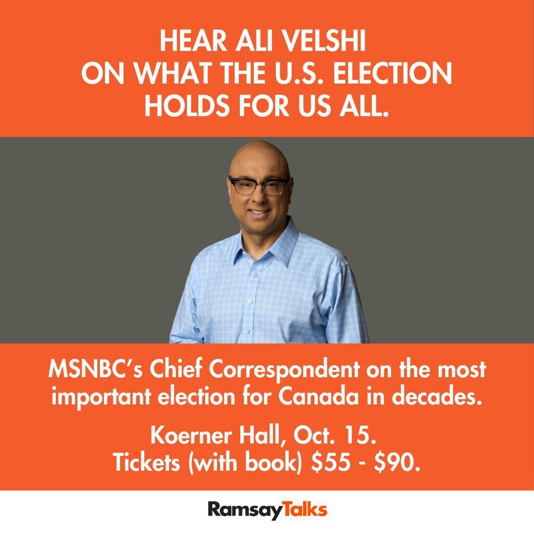 Come hear Ali Velshi on Oct. 15. at Koerner Hall. 

Tickets (with book) $55 - $90 buff.ly/3YwBqvE 

#KoernerHall #USelection #alivelshi #smallactsofcourage
