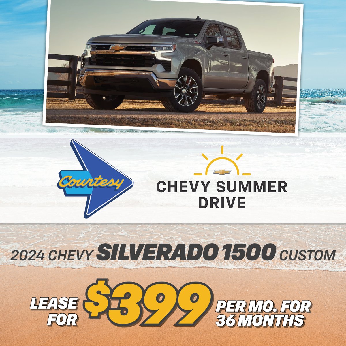 CourtesyChevySD's tweet photo. Looking for power? Lease the 2024 Chevrolet Silverado 1500 Custom for $399/month, 36 months, with $1999 due at signing. Ready to ride? 🚛💪 #Silverado1500 #LeaseDeal #ChevyTruck

Shop For Yours at 👉 https://t.co/NHcc4Lznkb https://t.co/8REaWz3oSu
