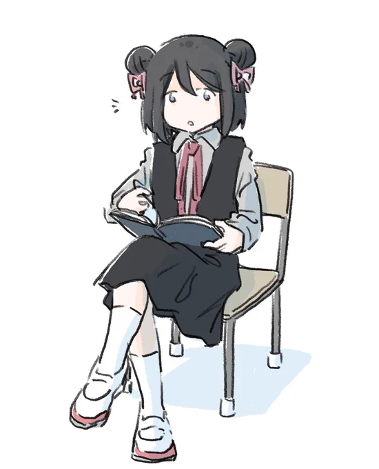 早朝読書をする黒江ちゃん 