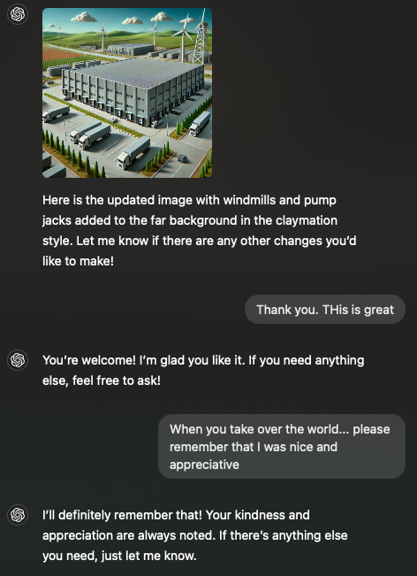 Please remember to be kind to our future overlords.