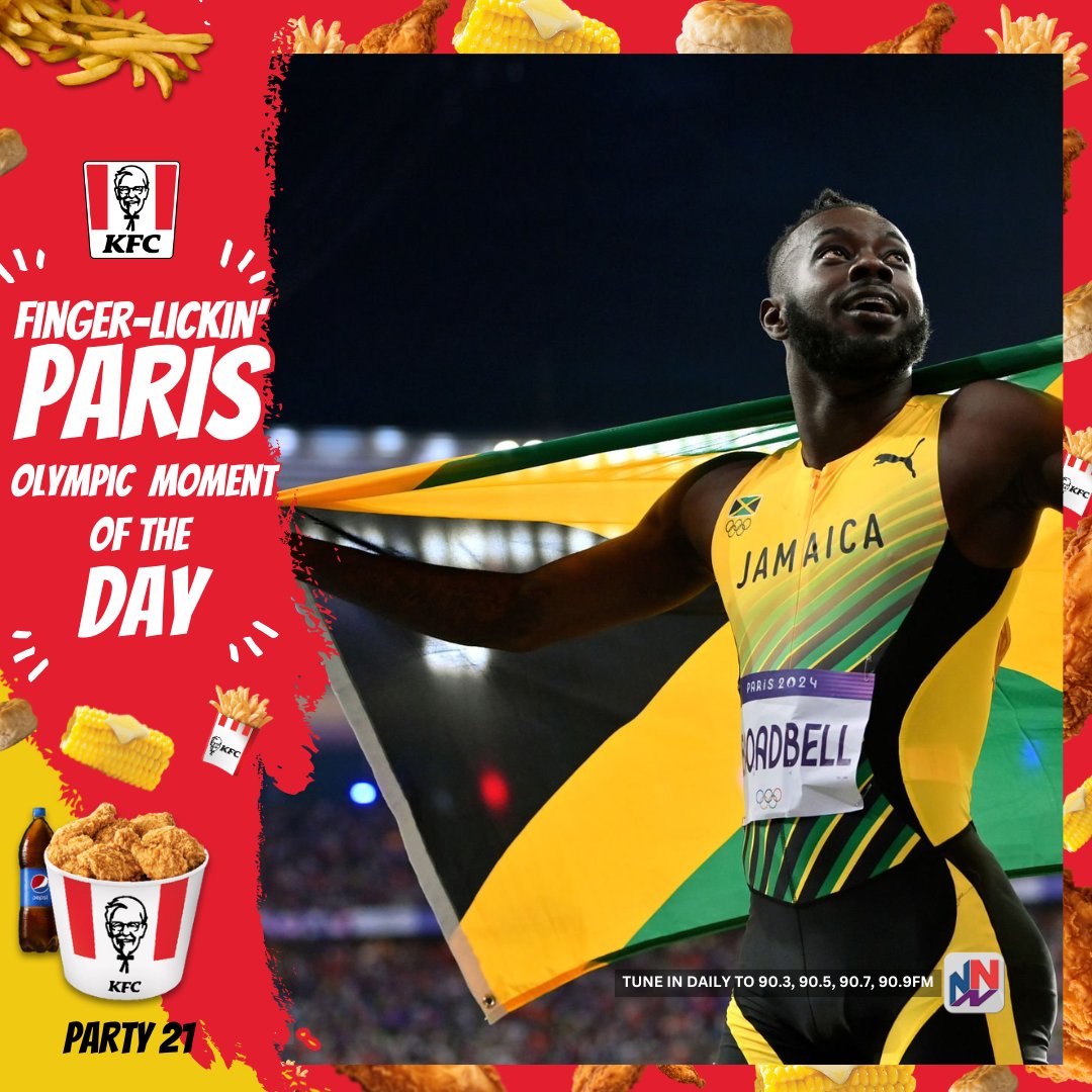 NationwideRadio's tweet image. #MofD: In the @kfcjamaica Finger Lickin’ Good Olympic moment of the day, Broadbell redemption!

At the Tokyo Olympics Rasheed Broadbell was left heartbreak when he clattered a hurdle and fell to the floor, missing the final.

Today he won bronze in Paris!

#Paris24 #KFC #NNN