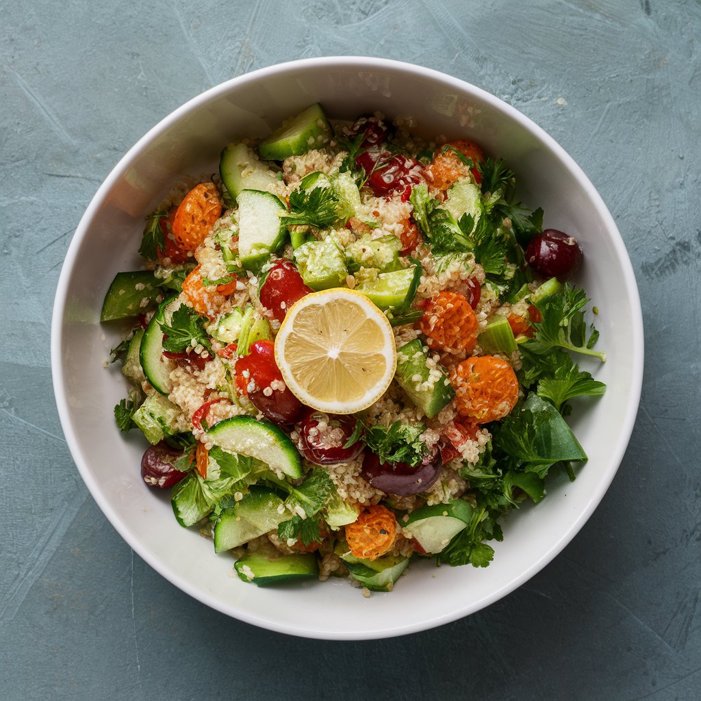 MainikSheladiya's tweet photo. "🌿 Start your week with a burst of freshness! Try this vibrant quinoa salad with fresh organic veggies and a zesty lemon dressing. Perfect for fitness enthusiasts looking for a nutritious meal. #HealthyEating #HomeCooking #FitnessRecipes" https://t.co/LszhdbbyGL