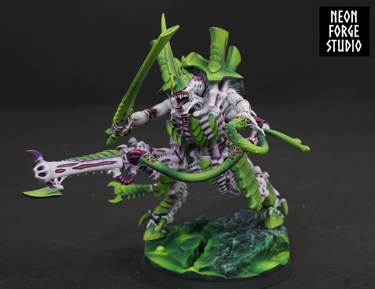 forge_neon's tweet photo. A toxic Tyranid army :) How do you like this paint scheme? https://t.co/nobT4B9Dze