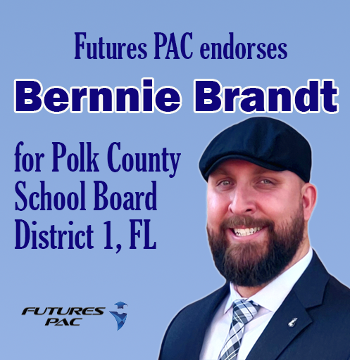 Futures PAC is proud to endorse Bernnie Brandt for Polk County School Board in Florida. Bernnie is running to make his community's school more inclusive, accepting, and accessible for all students and staff. #futurespac #schoolboard