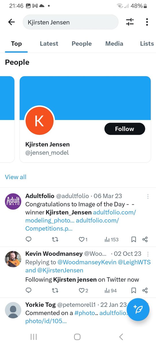 Two accounts need reporting as fakes apparently: please feel free to report them !

@kjmodel1975
<a href="/jensen_model/">Kjirsten Jensen</a>