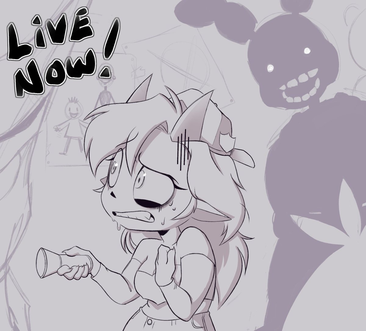 RoxxyRogue's tweet photo. #FNAF10thAnniversary Stream!! Live in 10 people, head on over to the purple site. 1ink in Carrd :3 https://t.co/zpefDUSDZV