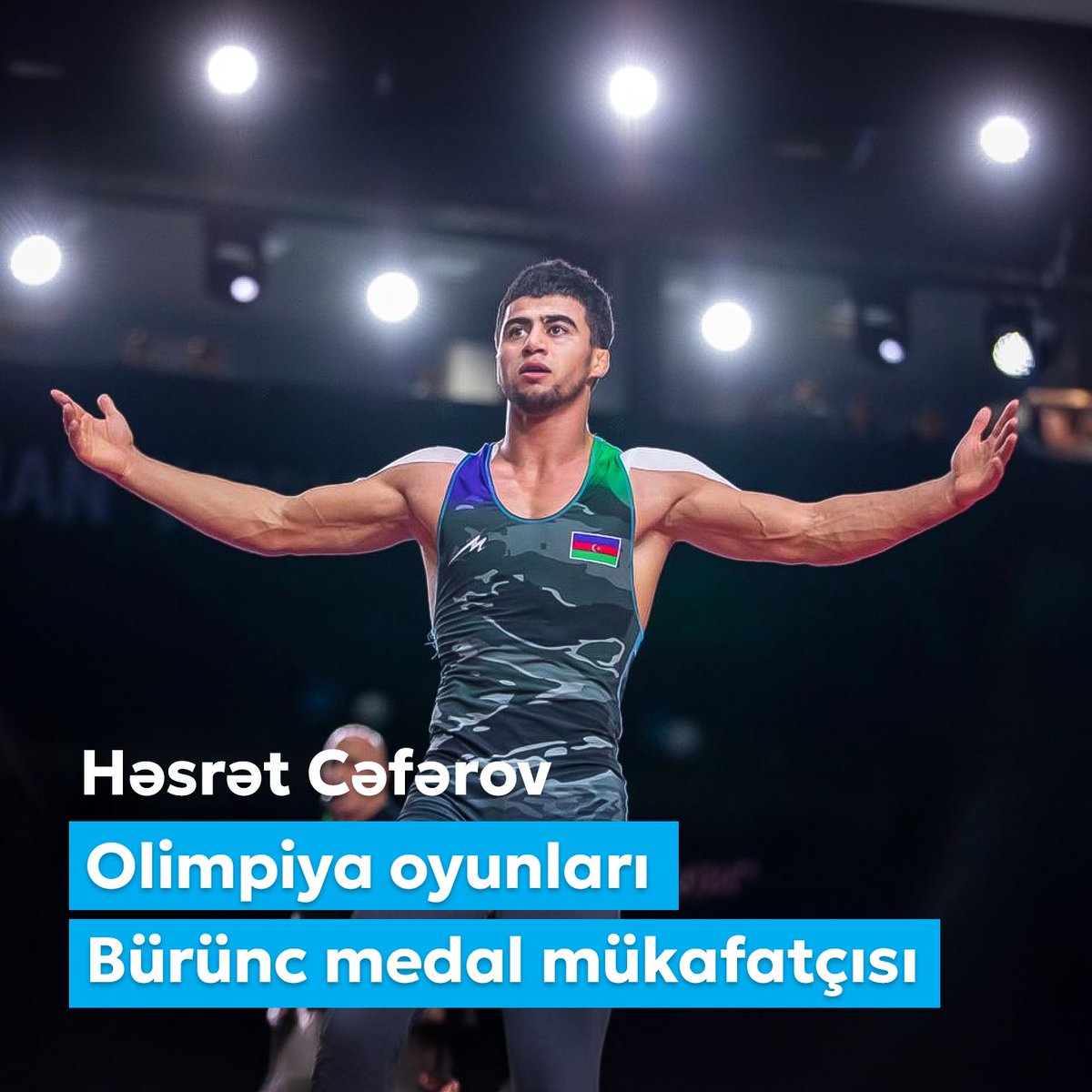 Ura! Növbəti qələbəmiz! Azərbaycanın yunan-Roma güləşçisi Həsrət Cəfərov bürünc medal qazandı! İdmançımızı səmimi-qəlbdən təbrik edirəm! Azərbaycan azarkeşlərinə bəxş etdikləri sevincə görə bütün qaliblərə təşəkkürümü bildirirəm! 

Ура! Наша очередная победа! Aзербайджанский