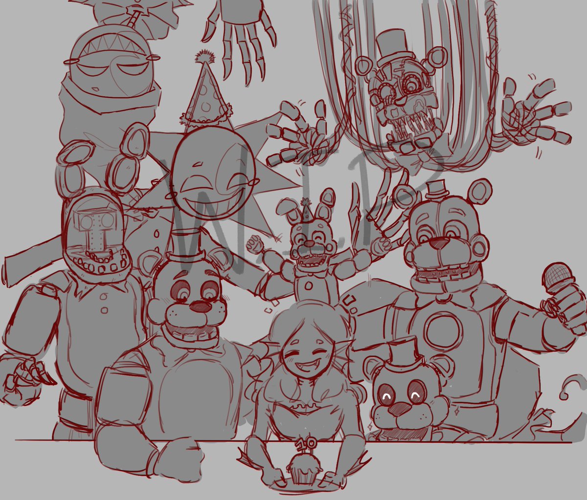 BerrytheFish2's tweet photo. A wip for 10 years of FNAF ayyy
In case I don't finish it today, this is my contribution to it! <3
#FNAF10thAnniversary https://t.co/XfNQO9sE0G