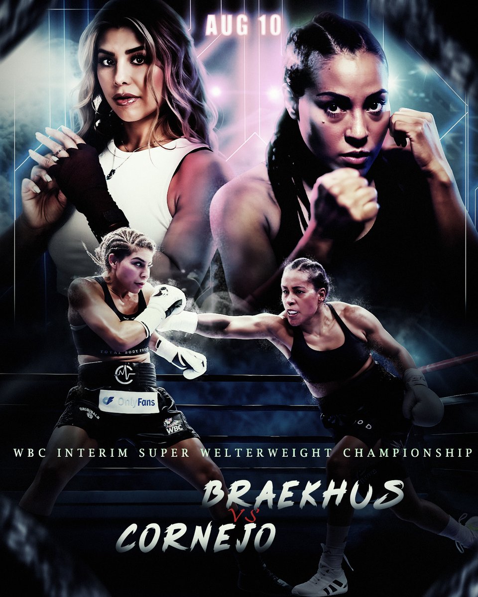 An exciting fight is coming up: 
<a href="/1LadyCecilia/">Cecilia Brækhus</a> vs. <a href="/maricelaladiva/">Mari Cornejo</a> 

▹ Aug 10, 2024
▹ WBC Interim Super Welterweight Championship

Will Cecilia be able to get back on top or will Maricela finally win the championship title?

#BohachukOrtiz #BraekhusCornejo #WBC #WomensBoxing