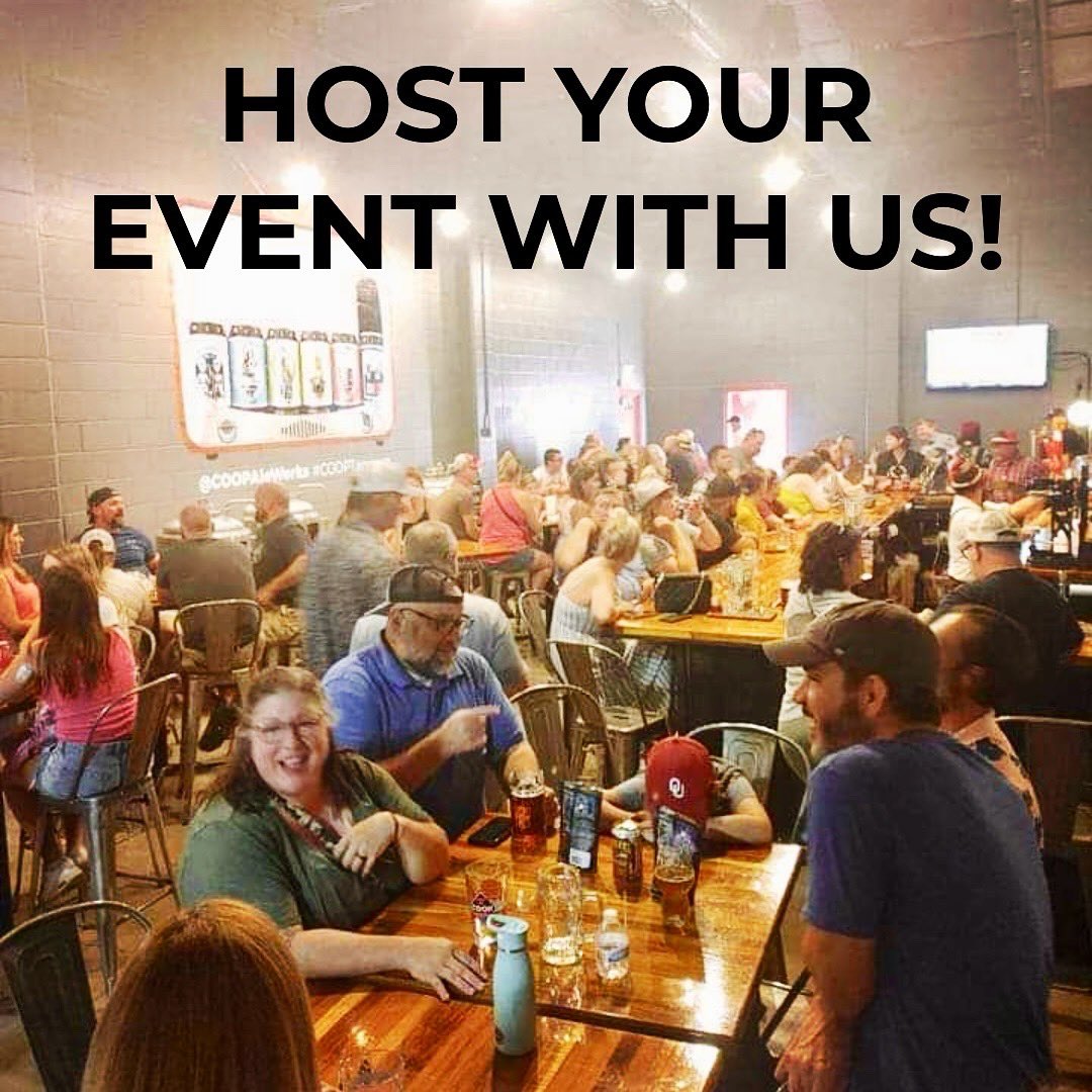 Have your next party at #COOPAleWorks! 🍻

With just a $500 deposit (all of which goes toward your bill) you can host your next event in our taproom on Sundays through Wednesdays! 🎉

For more details or to schedule your event, please email our Taproom Manager Brett Unsell at