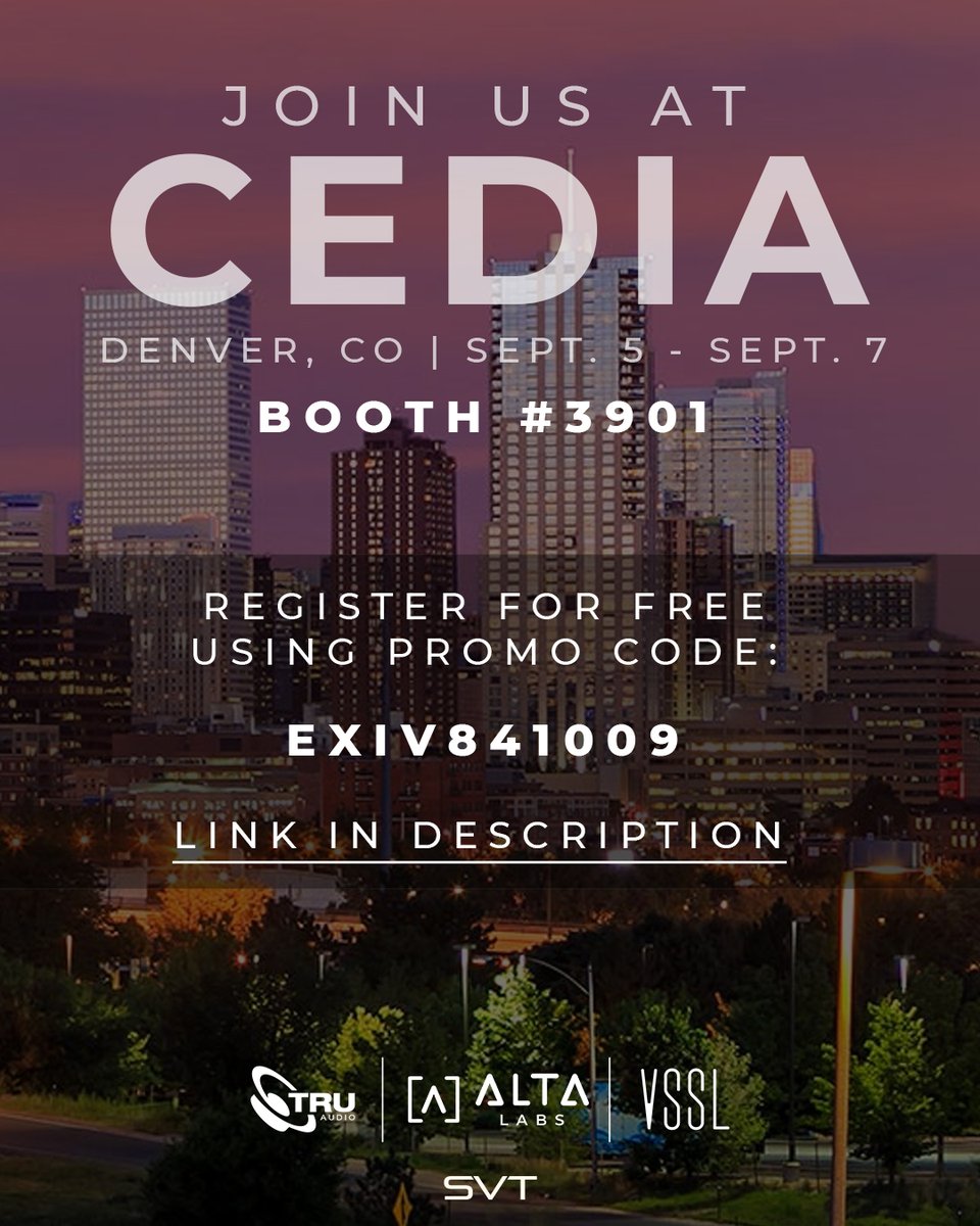 Come see us at CEDIA 2024! Get a sneak peak at the latest tech, features, and products from SVT! See you there! W/ <a href="/truaudio/">TruAudio</a> &amp; <a href="/vsslaudio/">VSSL</a>
registration.experientevent.com/ShowHTP241/?fl…