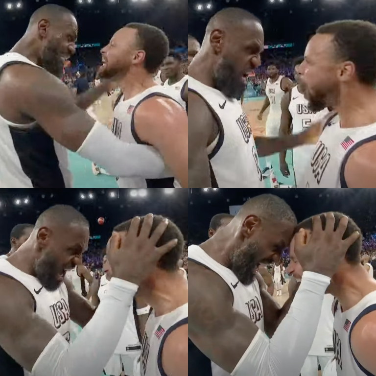 InvictosSomos's tweet photo. ¿Qué fue lo primero que hizo Steph Curry tras la REMONTADA DE LOCURA ante Serbia en los Juegos Olímpicos de París 2024? Correr para abrazarse y festejar con LeBron James. Esta secuencia simplemente es HERMOSA. De rivales históricos en la NBA, a compañeros en su selección nacional. Qué afortunados somos de poder decir que vimos jugar a estas bestias del deporte. GRACIAS POR TANTO BASKETBALL, LEYENDAS.