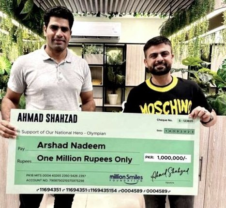 iamqadirkhawaja's tweet photo. When no one was supporting #ArshadNadeem ,  Ahmed Shahzad personally gifted him money to practise.

@iamAhmadshahzad #ParisOlympics2024 https://t.co/BGvRFa2QY1