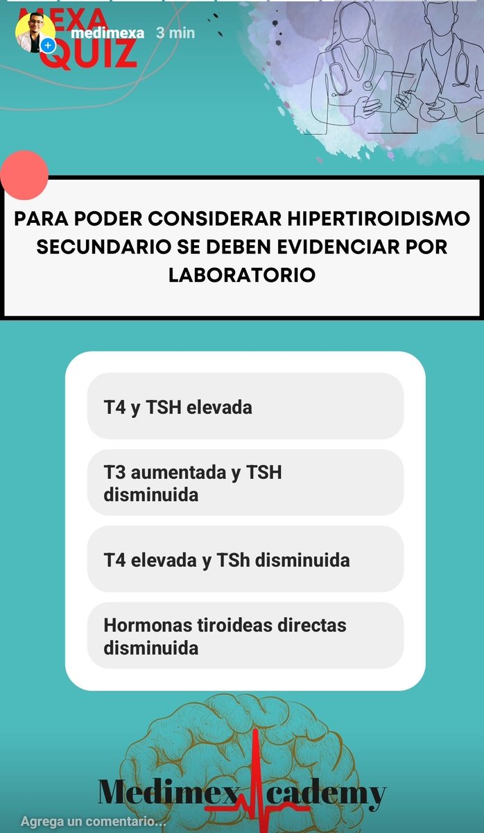 Hoy tenemos quiz de endocrino para ti #ENARM2024 corre a Instagram.com/medimexa