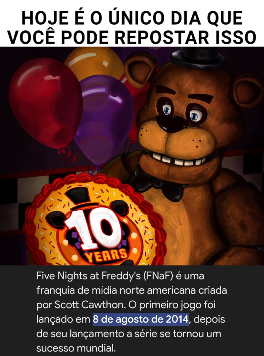 Postagens Duvidosas de FNaF tweet media