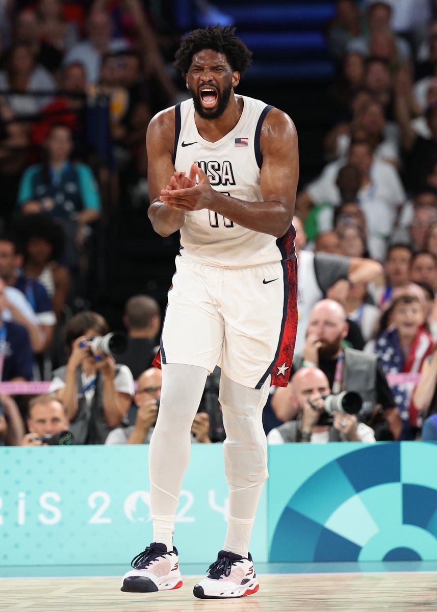 usabasketball's tweet photo. They had us in the first half, not gonna lie.

🇺🇸 #USABMNT #Paris2024 #Basketball https://t.co/XblNJFcvOF