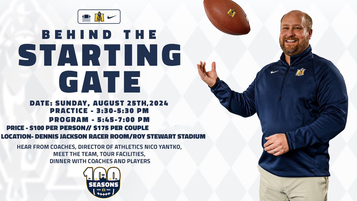 Murray State Football (@racersfootball) on Twitter photo ๐๐ฒ๐ต๐ถ๐ป๐ฑ ๐ง๐ต๐ฒ ๐ฆ๐๐ฎ๐ฟ๐๐ถ๐ป๐ด ๐๐ฎ๐๐ฒ ๐
Join us on August 25th for an event to hear from <a href="/WrightJody/">Jody Wright</a> and his staff, tour team facilities, and enjoy dinner with coaches and players!
๐๏ธ: GoRacers.com/FBSG
#GoRacers๐ ๐๐ฒ๐ต๐ถ๐ป๐ฑ ๐ง๐ต๐ฒ ๐ฆ๐๐ฎ๐ฟ๐๐ถ๐ป๐ด ๐๐ฎ๐๐ฒ ๐
Join us on August 25th for an event to hear from <a href="/WrightJody/">Jody Wright</a> and his staff, tour team facilities, and enjoy dinner with coaches and players!
๐๏ธ: GoRacers.com/FBSG
#GoRacers๐