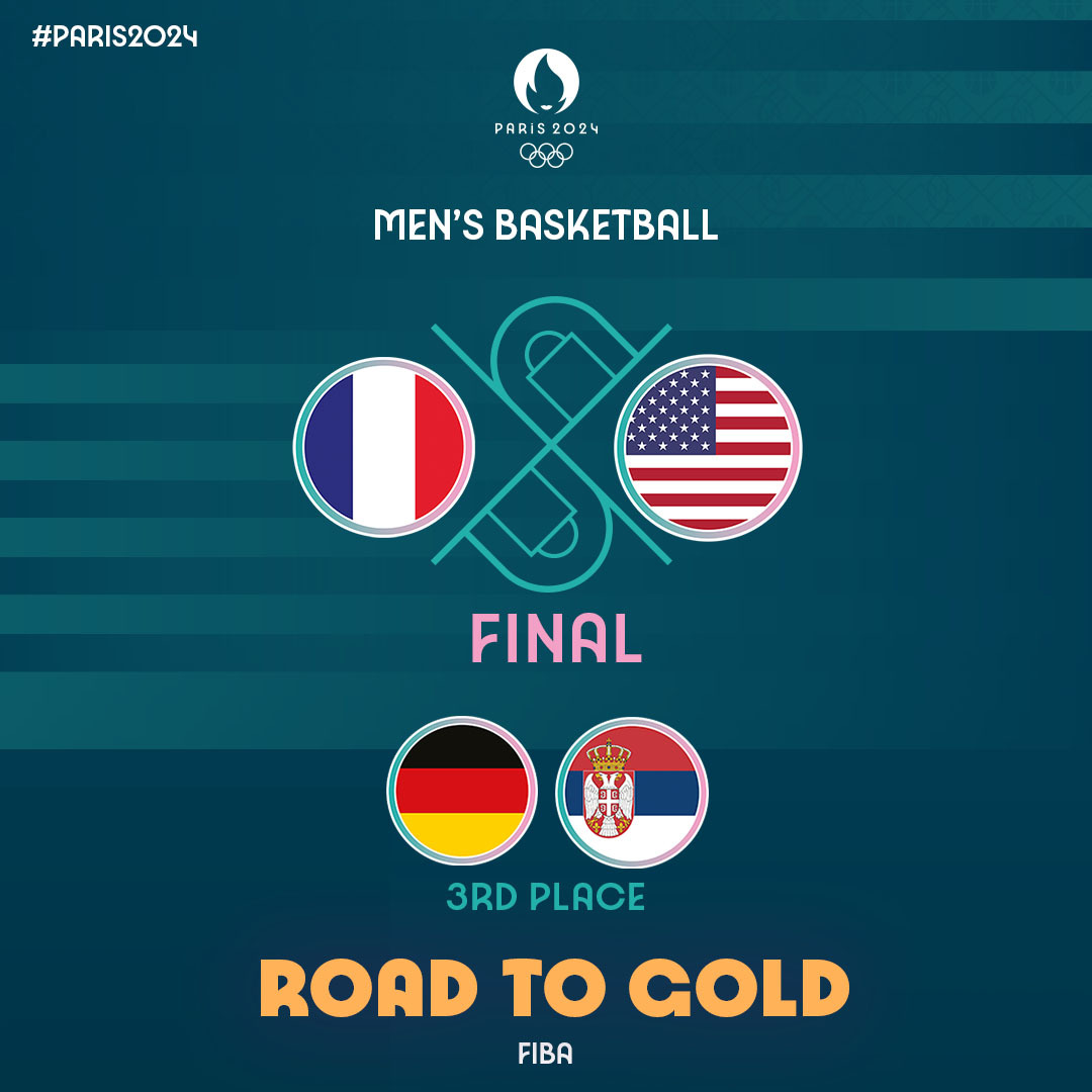 FIBA's tweet photo. IT ALL COMES DOWN TO THIS. 🥇🥈🥉

#Paris2024 x #Basketball https://t.co/jHwAMH0eKw