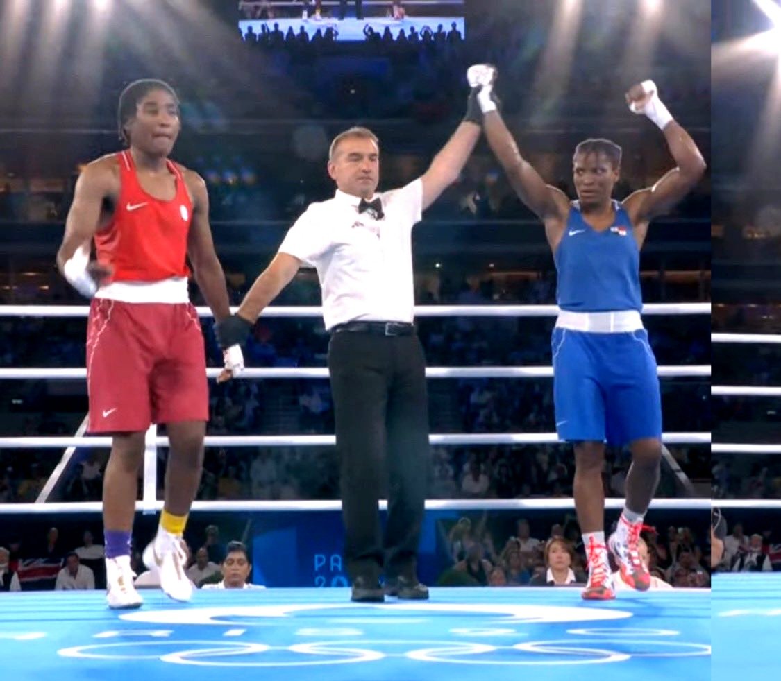 Paparatzys's tweet image. P  A  N  A  M  Á  🇵🇦 P  A  N  A  M  A🇵🇦
#Deportes  #Boxeo #Paris2024
#BoxeoFemenino #Boxing 🇵🇦🥊
Atheyna Bylon de #Panamá venció por decisión dividida 4-1 a Cindy Ngamba #Refugiados y disputará el título ante la #China Qian Li. por la medalla de #Oro en #JuegosOlímpicos