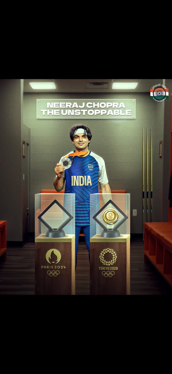 🥇 in Tokyo Olympics 2020. 

🥈 in Paris Olympics 2024. 

NEERAJ CHOPRA, THE FACE OF INDIAN OLYMPICS 🐐
#Paris2024 
#Nirajchopra 
#GoldenBoy
#Silver