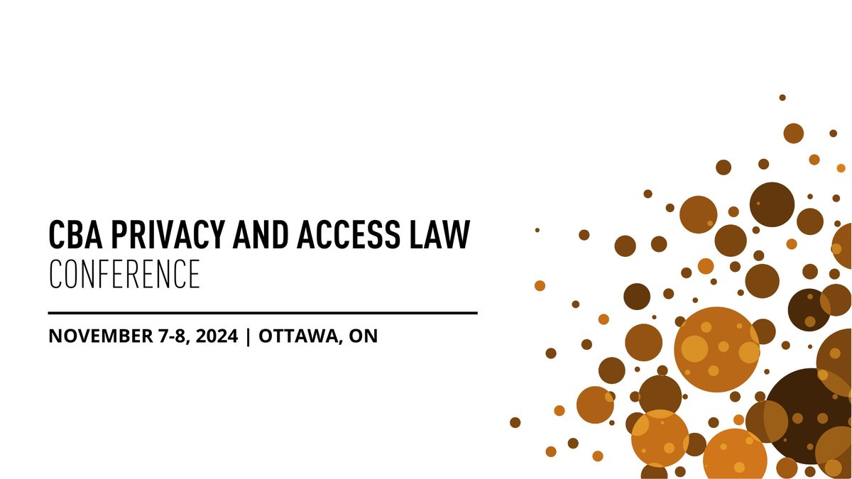 CBA_News's tweet photo. The #CBAPrivacy and Access Law Conference is back! Join us on November 7-8 to hear from some of Canada's top lawyers as they discuss the latest privacy law trends and challenges. Register before September 27 to secure your place at a discounted rate! 👉 https://t.co/Jln0CsifaP https://t.co/kzUHJ3ubUP