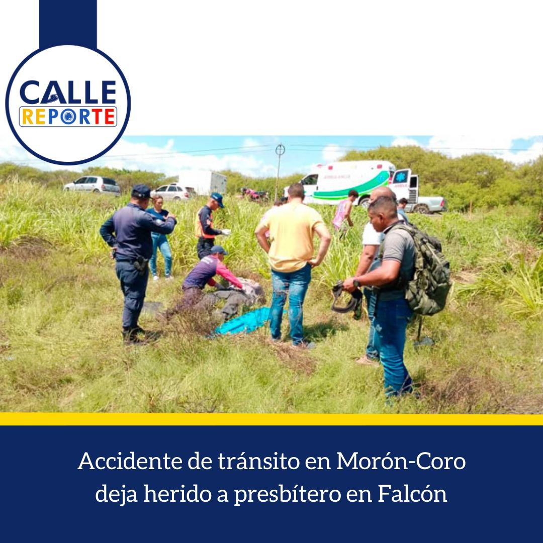 Un accidente de tránsito, en el que un vehículo dio varias vueltas, ocurrió en la carretera nacional Morón-Coro, cerca del Dino Park Jurásico, en el municipio Silva del estado Falcón. El conductor del Chevrolet Optra azul, el presbítero Moisés Galicia, resultó herido.

#8agosto