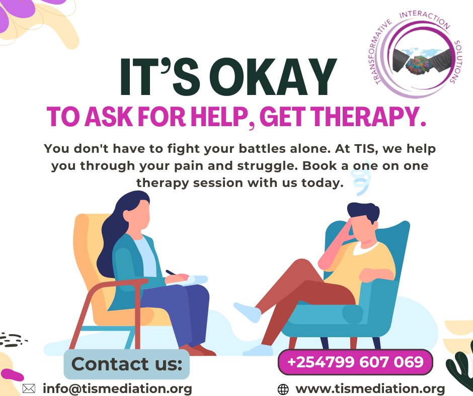 Trainso2023's tweet photo. Therapy is a space where you can work through challenges with the guidance of a trained professional, leading to personal growth, emotional healing, and an overall improved quality of life.
Don't wait until it is too late to get help, Reach out today 

Mobile: +254799 607 069 https://t.co/G2nKMwJC1n