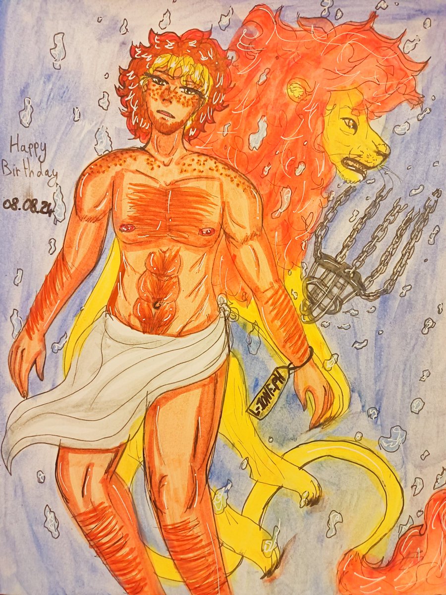 GoldflamKuroryu's tweet photo. 🎉🎊Happy Birthday🎊🎉

🦁L É O🦁 

#OC #Anhyn #HappyBirthday #birthday #Leo #Lion #draw #drawing https://t.co/G25FJvSKA1