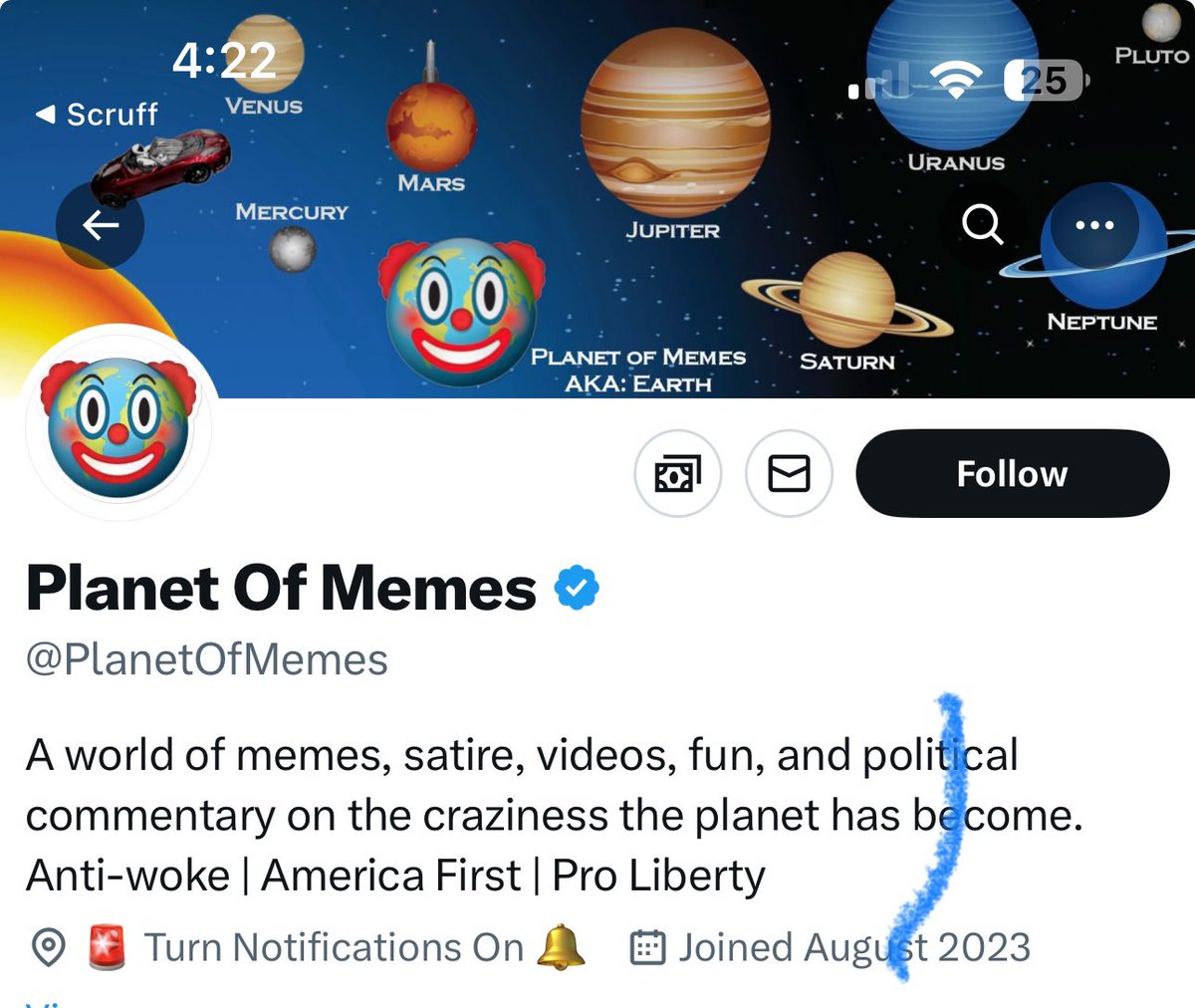 blasicus's tweet photo. @PlanetOfMemes @harris_wins All of the three things at the end show you have no brain. 

You’re not pro liberty by controlling women’s right to choose or the books we can read as Americans. 

Which makes you a
Lackluster American and maybe even a non-starter. 

Anti-woke means STUPID. Prove me wrong. https://t.co/Bd1vPjBPog